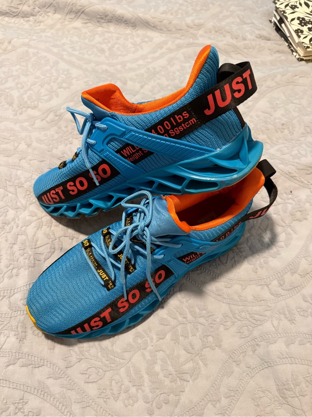Blue and Orange Cokafil “ just so so “ Athletic Sneakers -